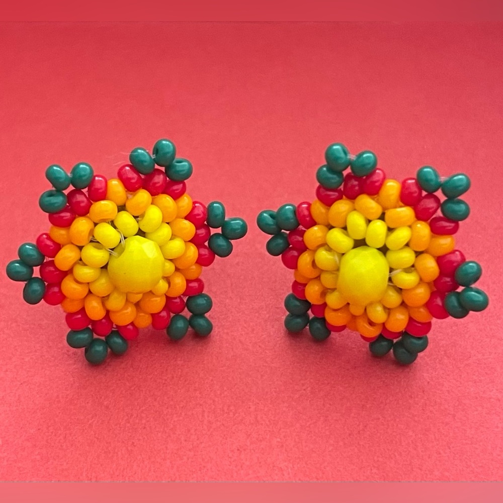 Hand Beaded Chaquira Earrings